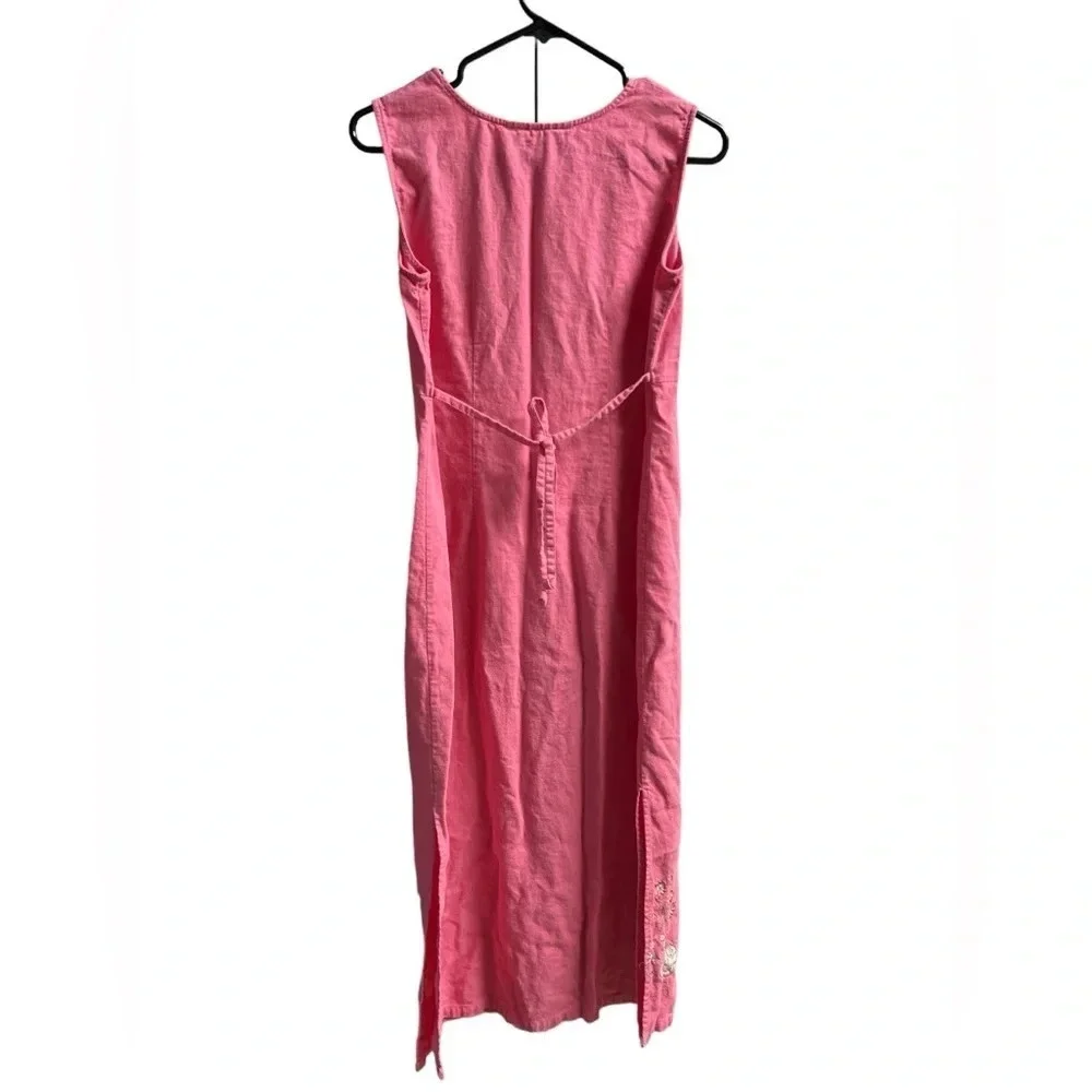 Sag harbor pink floral embroidered slimming cottage core midi dress - Picture 4 of 4